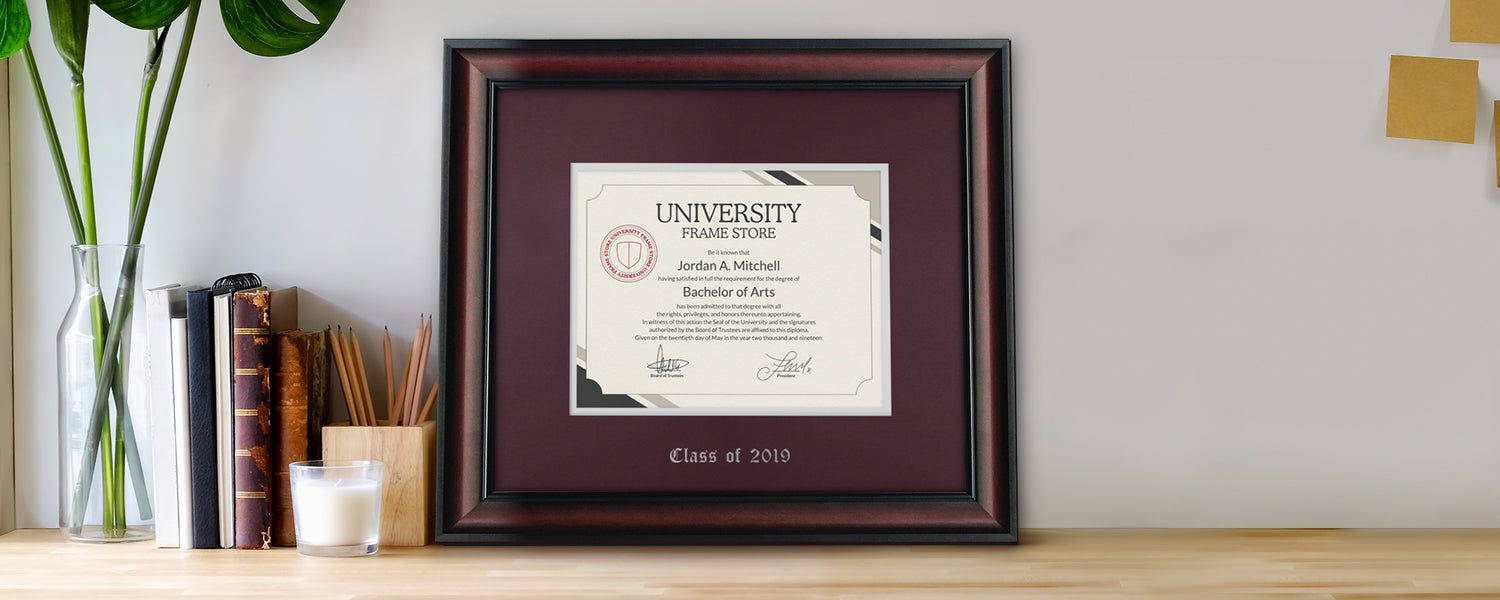 Custom Diploma Frames - Free Shipping | University Frame Store
